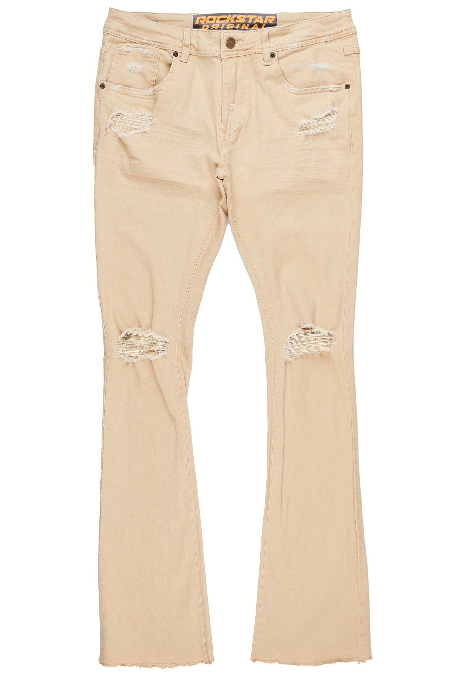 Rebel Khaki Stacked Flare Jean