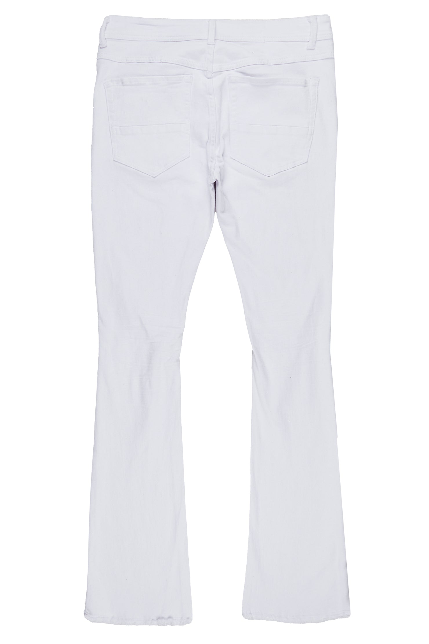 Rebel White Stacked Flare Jean