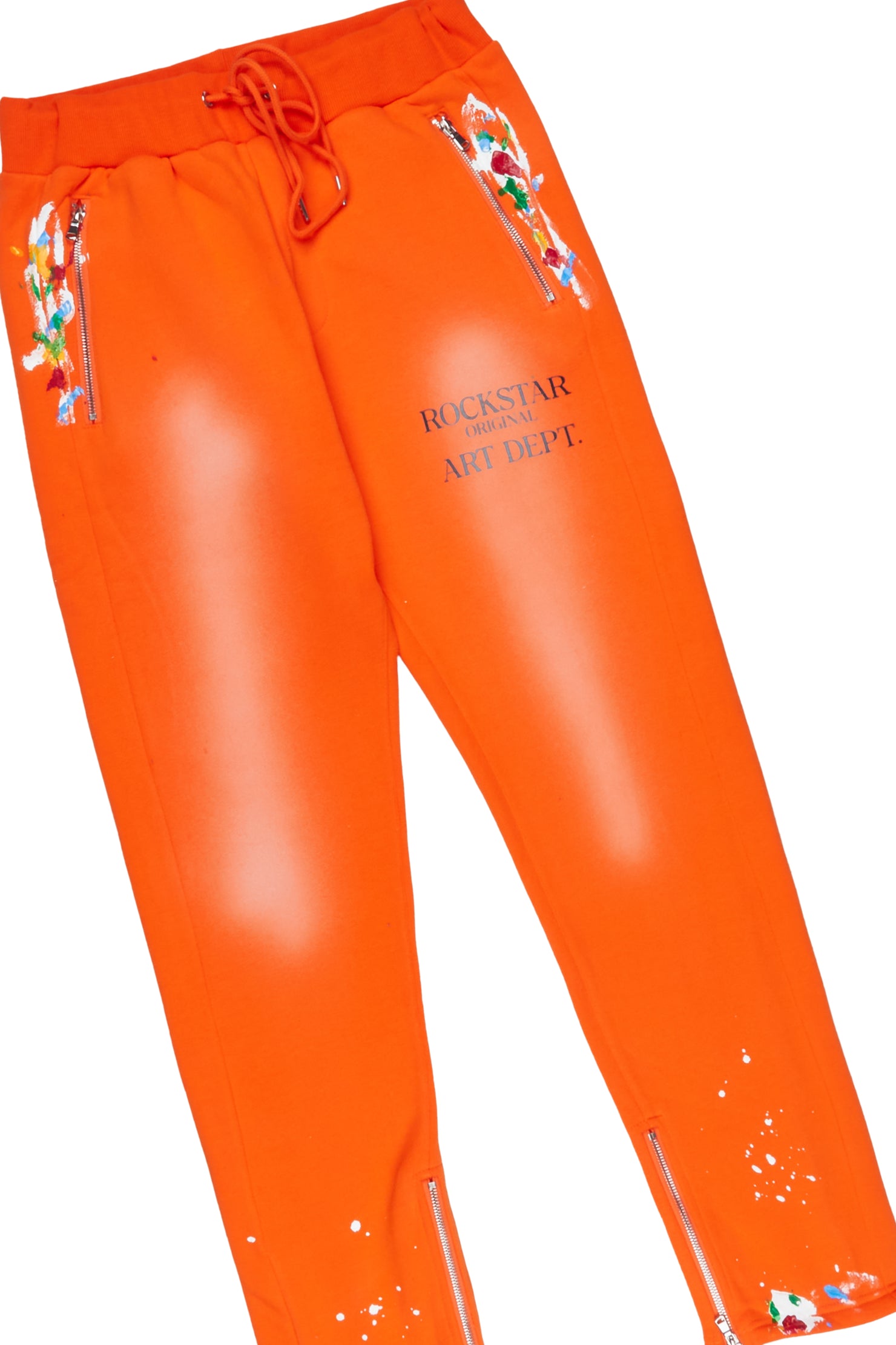 Rockstar Art Dist. Orange Hoodie Slim Fit Pant Set