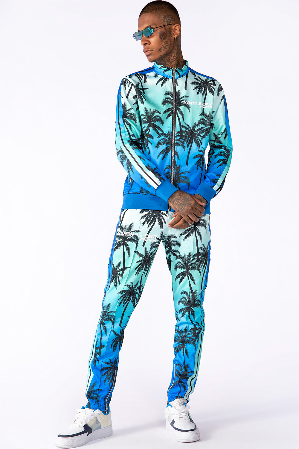 Eves Palm Print Set (Blue)