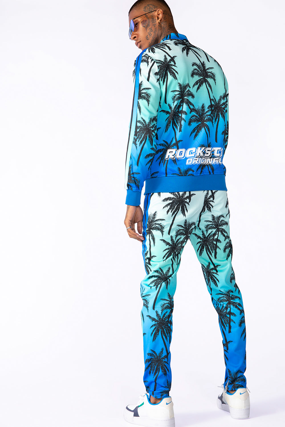 Eves Palm Print Set (Blue)