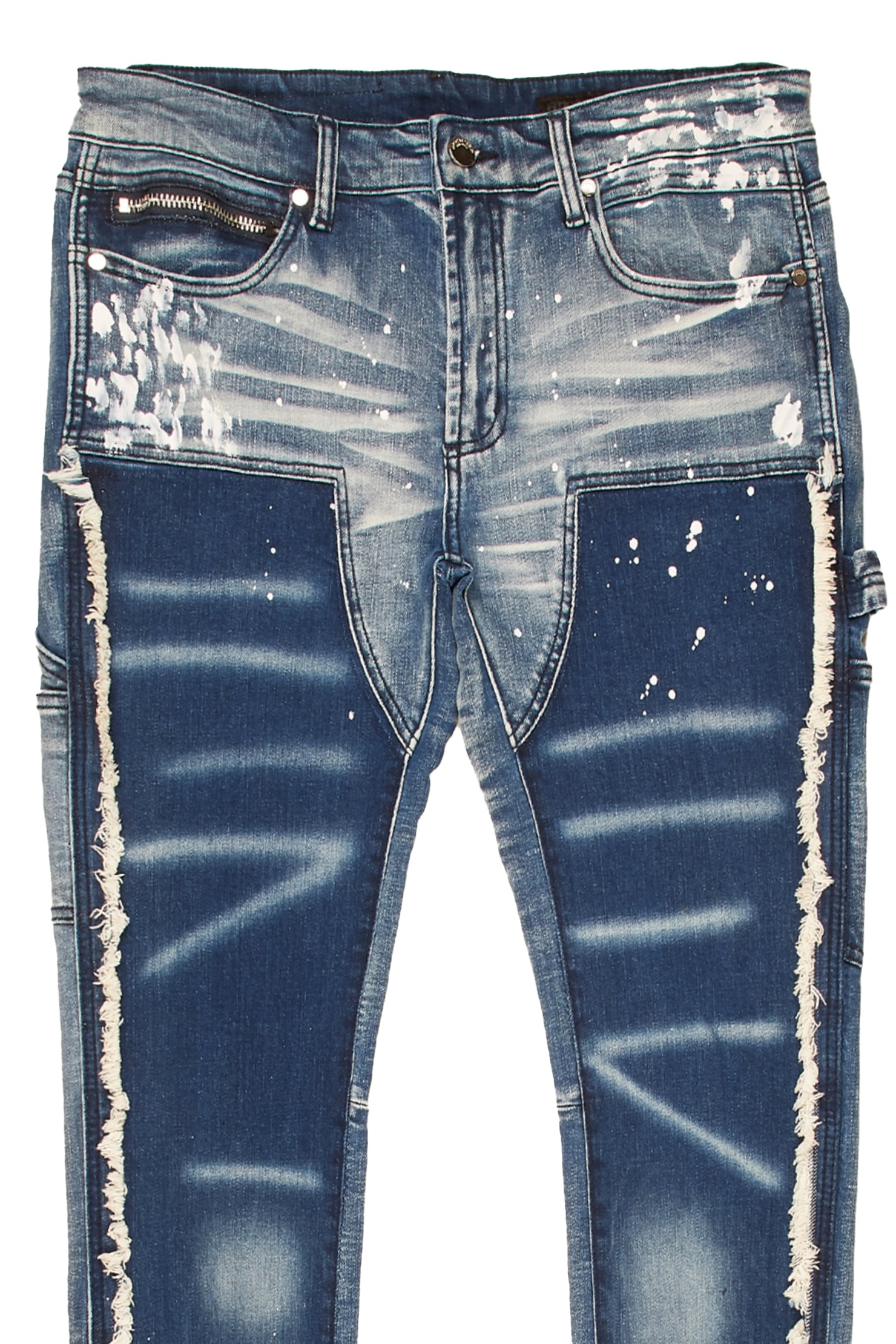 Carson Blue Stacked Flare Jean