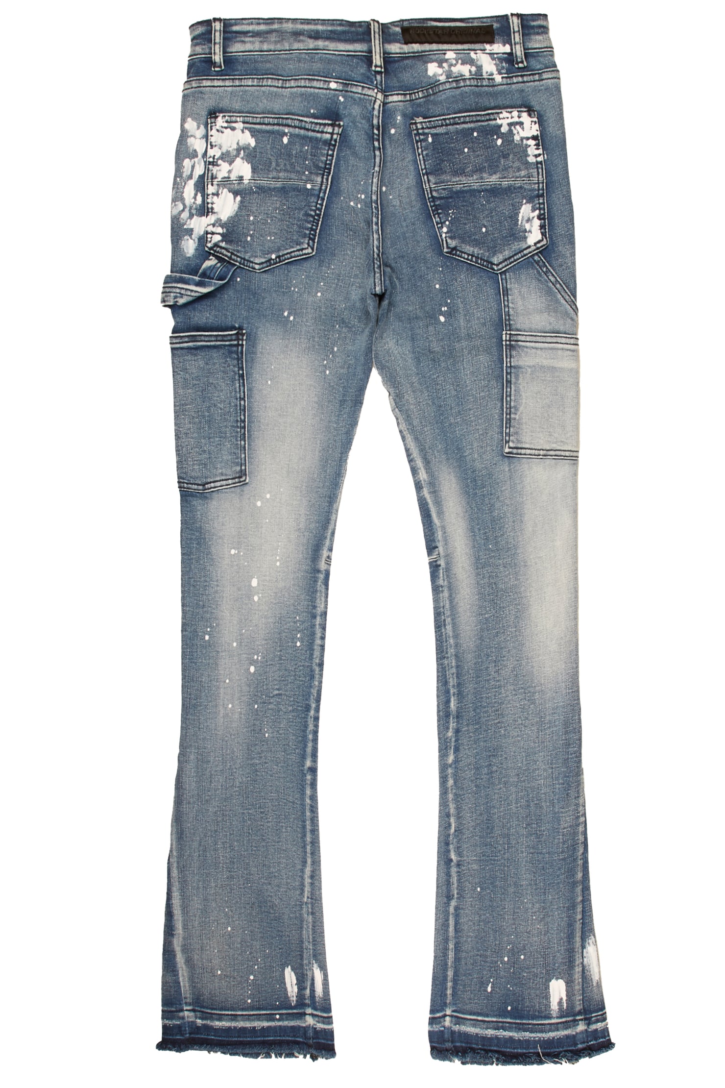 Carson Blue Stacked Flare Jean