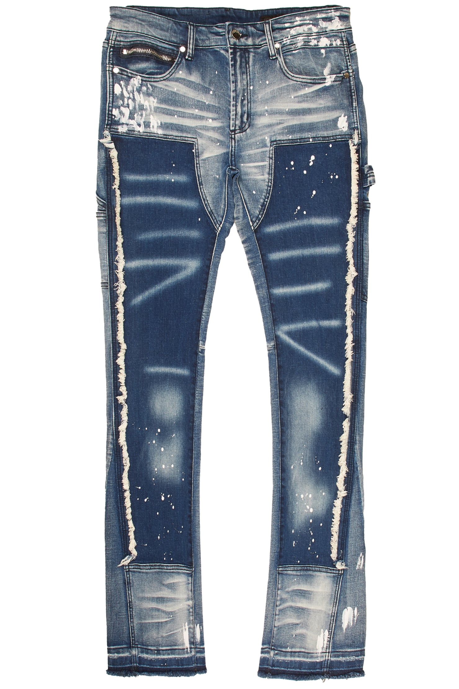 Carson Blue Stacked Flare Jean