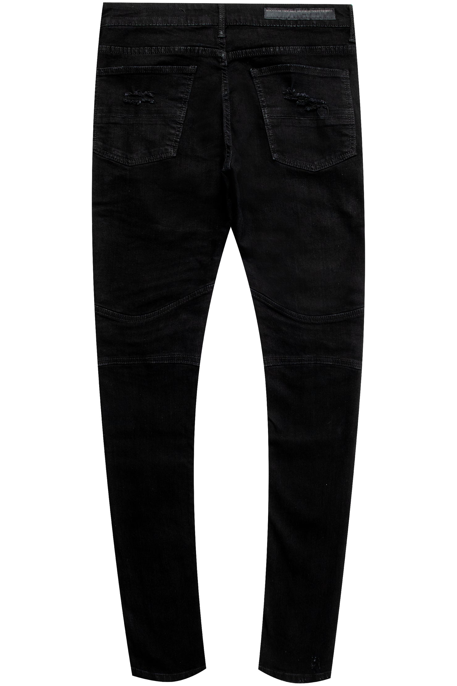 Bk Signature Biker / Zipper Knee Jean- Black