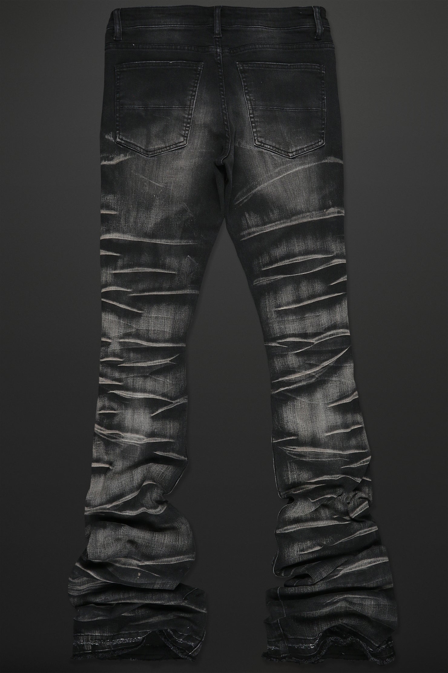 Sniper Dark Grey Super Stacked Flare Jean