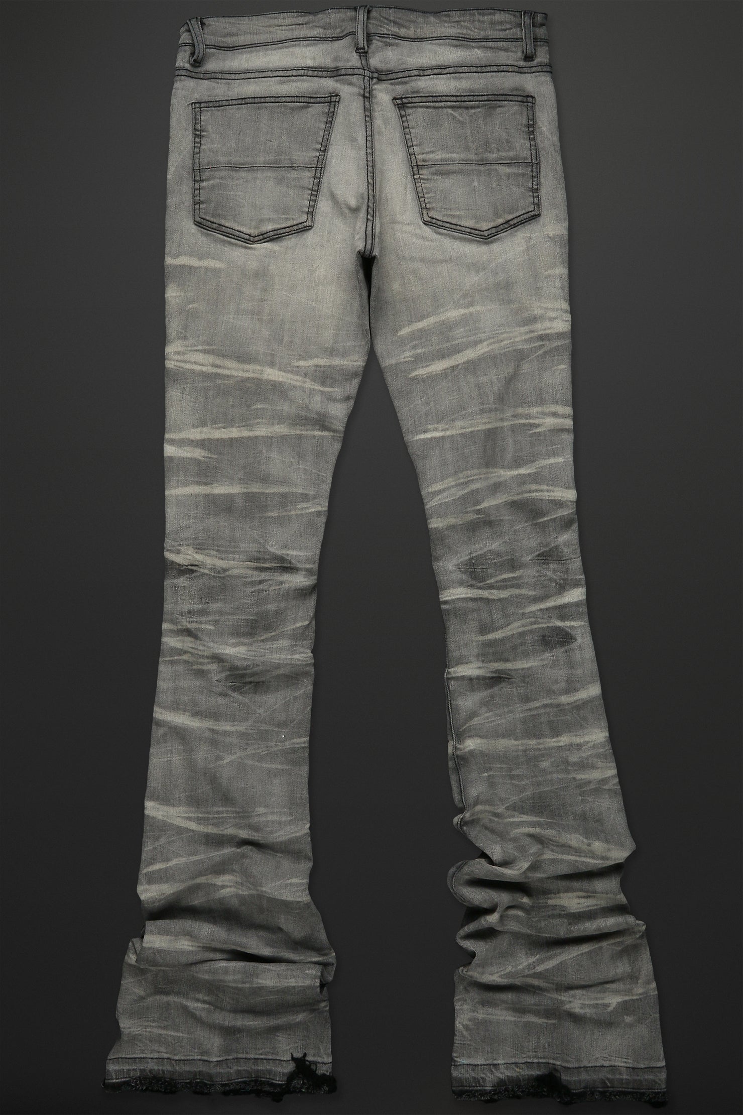 Sniper Light Grey Super Stacked Flare Jean