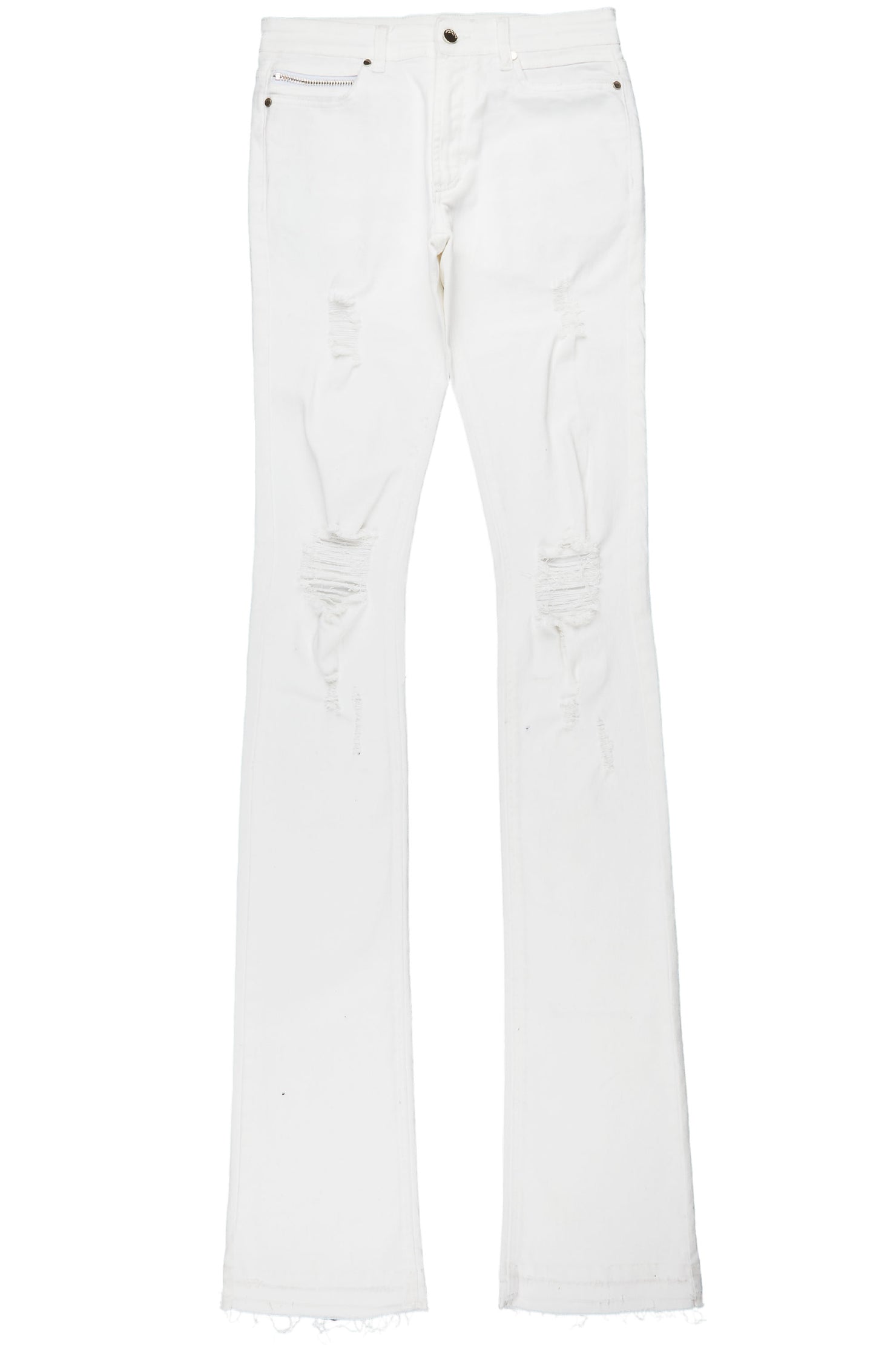 Sniper White Super Stacked Flare Jean