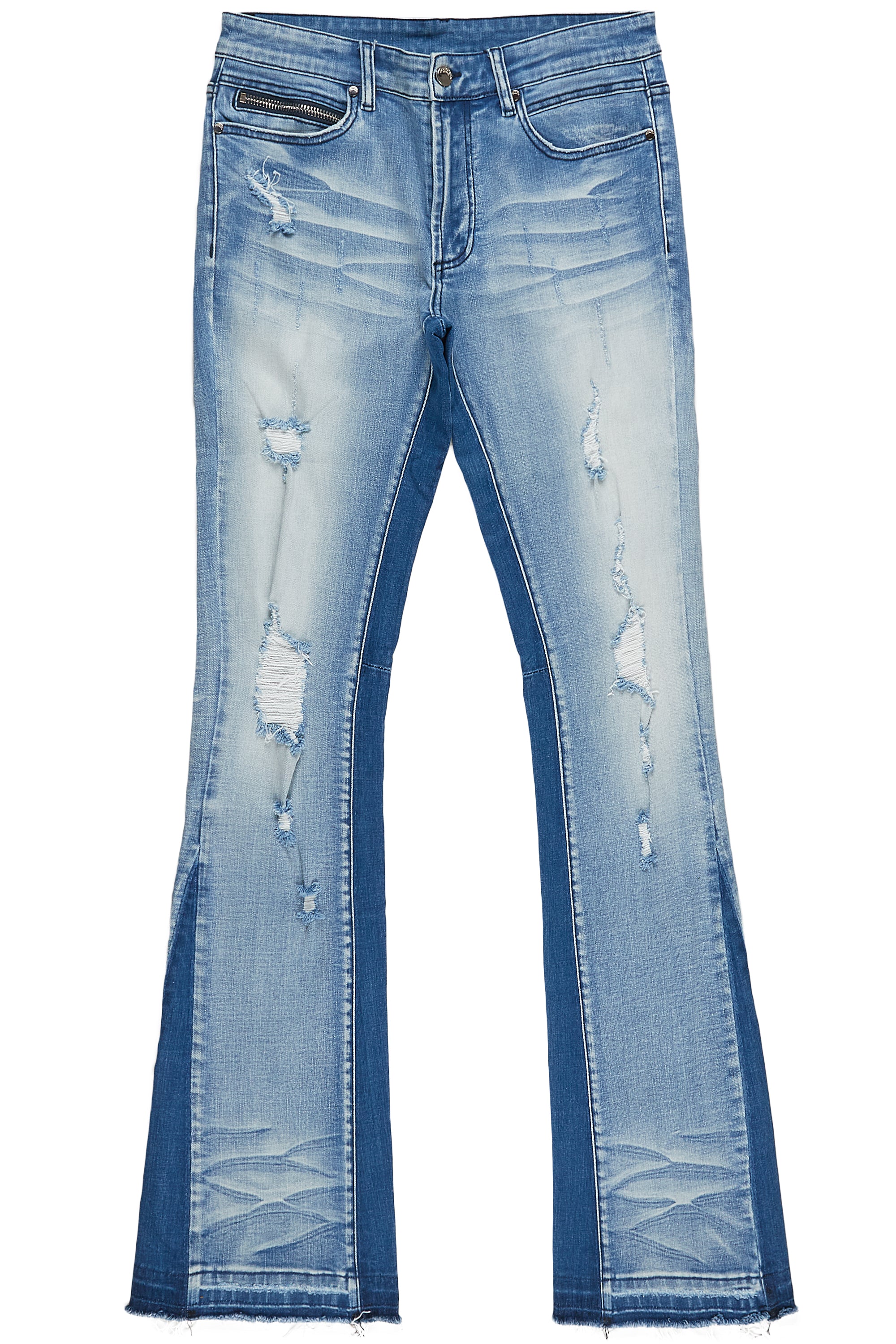 Tibbs Blue Stacked Flare Jean