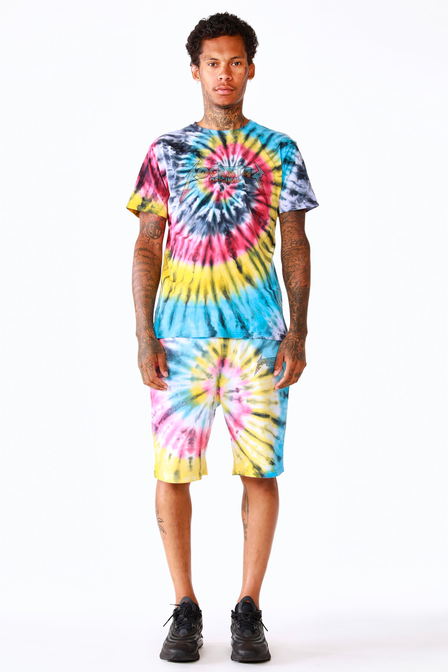 Vonham Tie Dye Short Set- Blk Multi