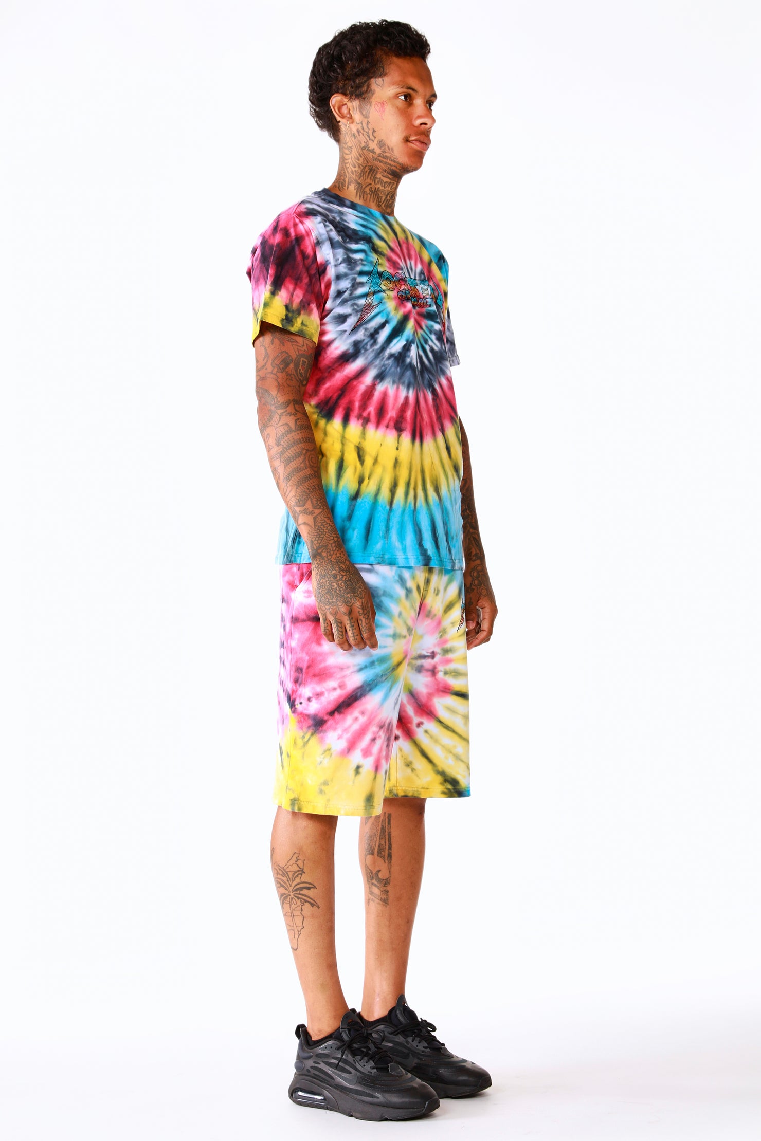 Vonham Tie Dye Short Set- Blk Multi