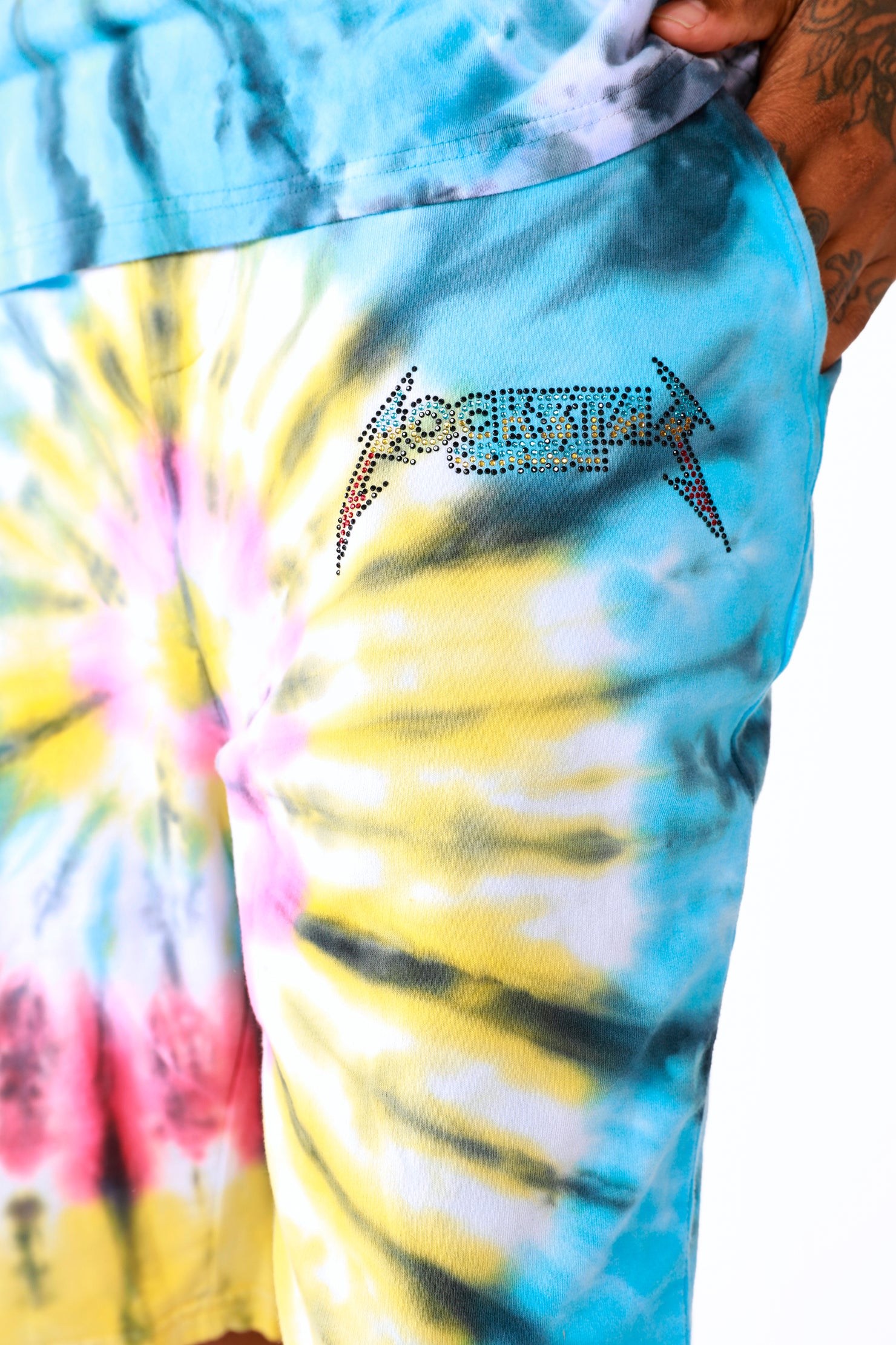 Vonham Tie Dye Short Set- Blk Multi