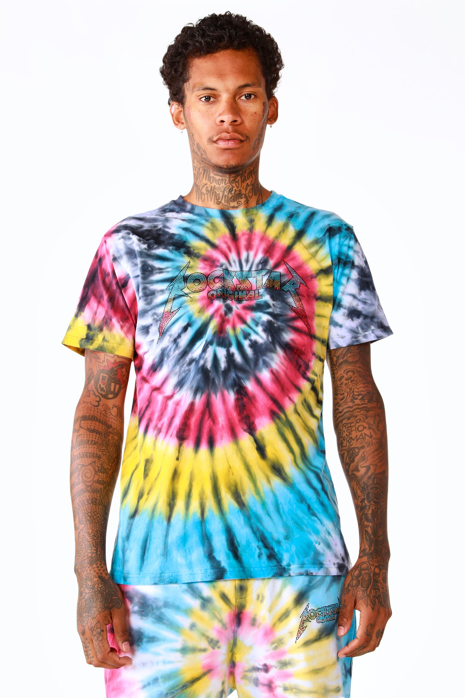 Vonham Tie Dye Short Set- Blk Multi