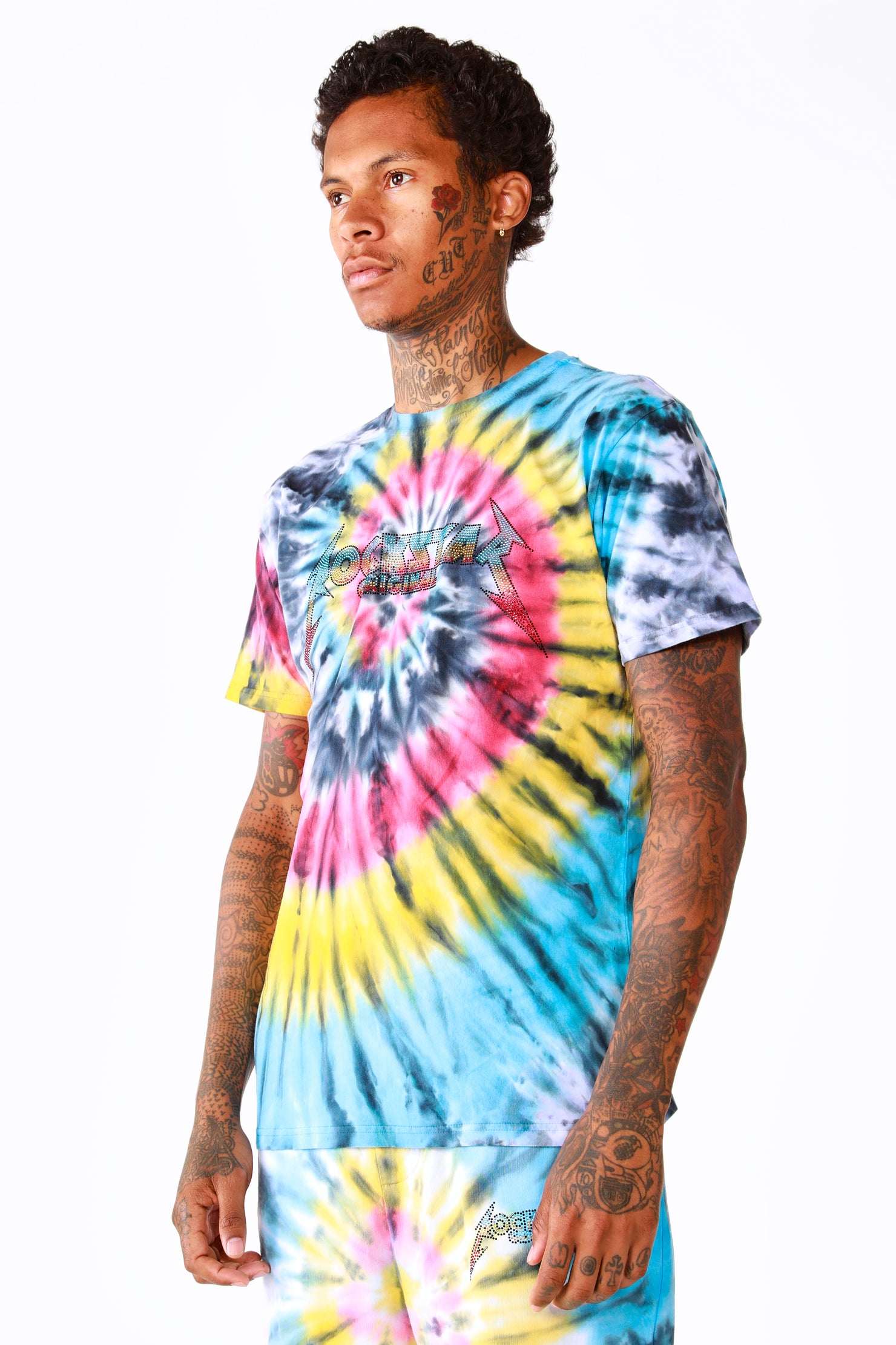Vonham Tie Dye Short Set- Blk Multi