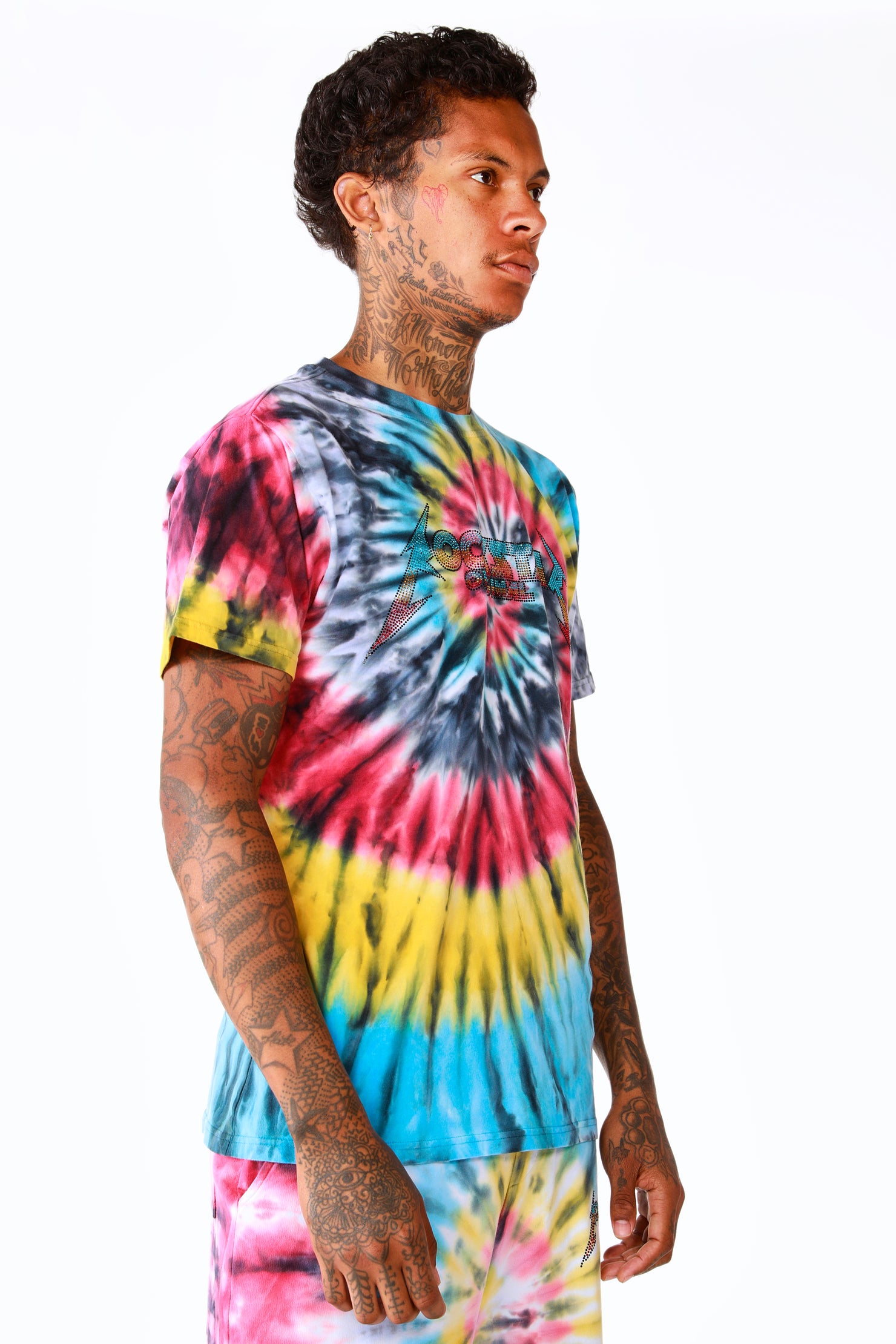 Vonham Tie Dye Short Set- Blk Multi