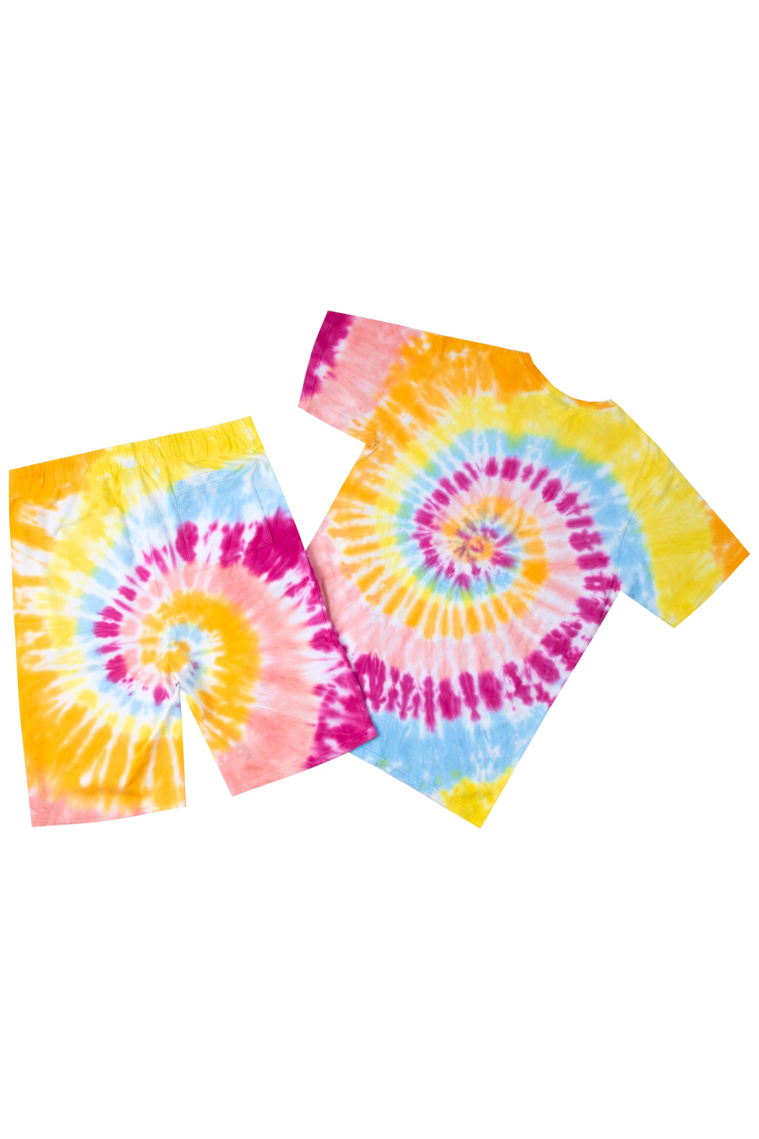 Kyler Tie Dye Short Set-Org/Pink