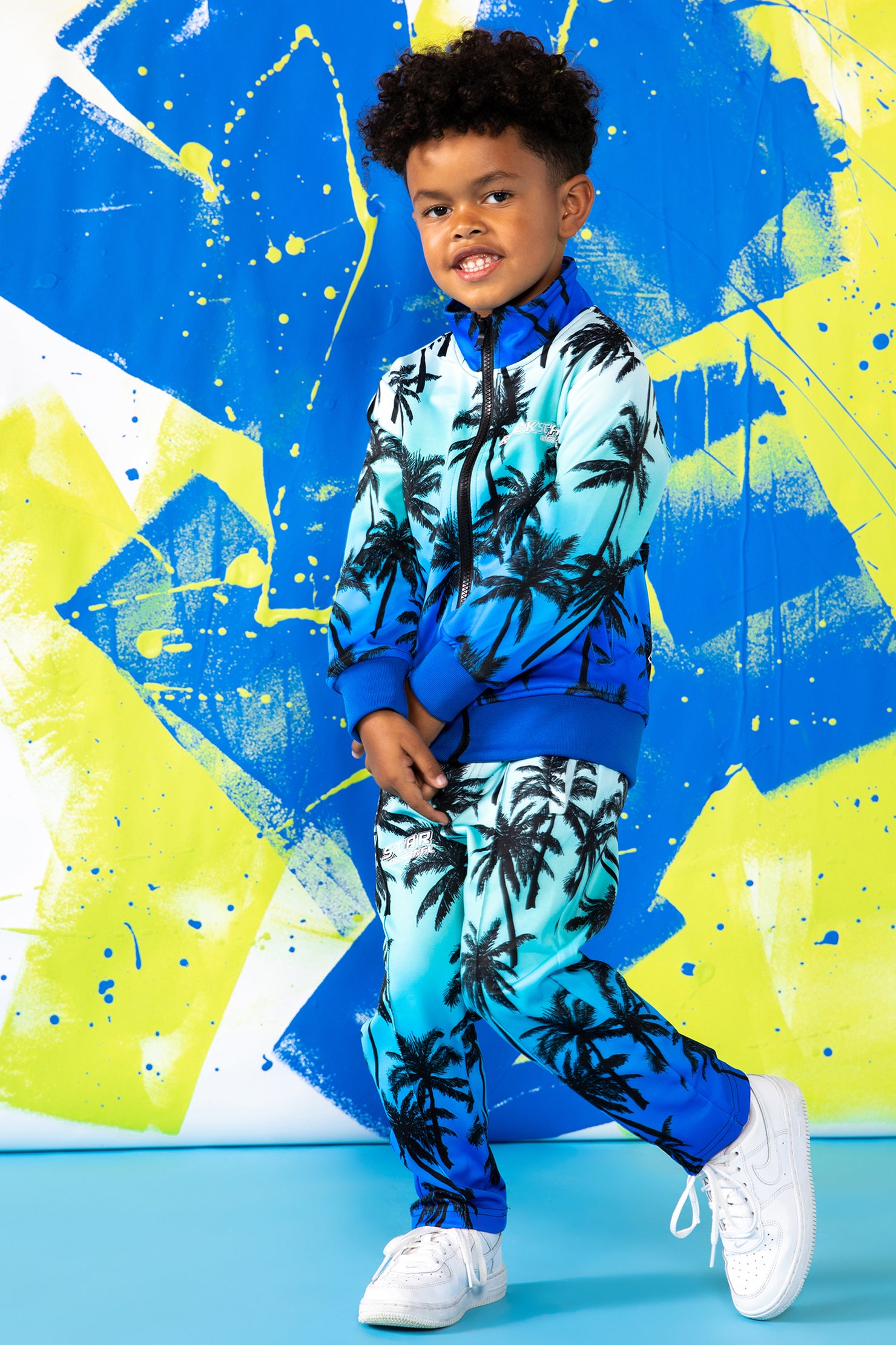Kids Blue Eves Palm Print Set